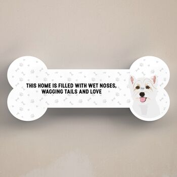 P5488 - Westie Spaniel Dog Reason To Smile Katie Pearson Artwork Plaque en os debout 1