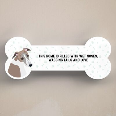 P5490 - Whippet Spaniel Dog Reason To Smile Katie Pearson Artwork Standing Bone Plaque