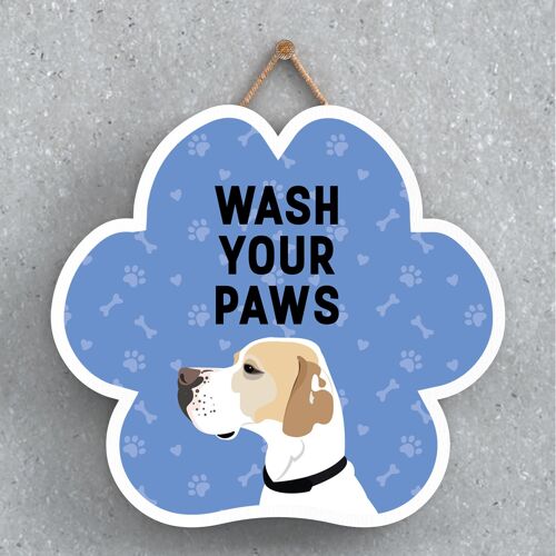 P5602 - English Pointer Dog Wash Your Paws Katie Pearson Artworks Pawprint Hanging Plaque
