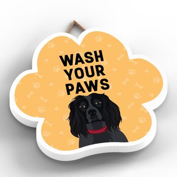 P5640 - Spaniel Dog Wash Your Paws Katie Pearson Artworks Pawprint Plaque à suspendre 2