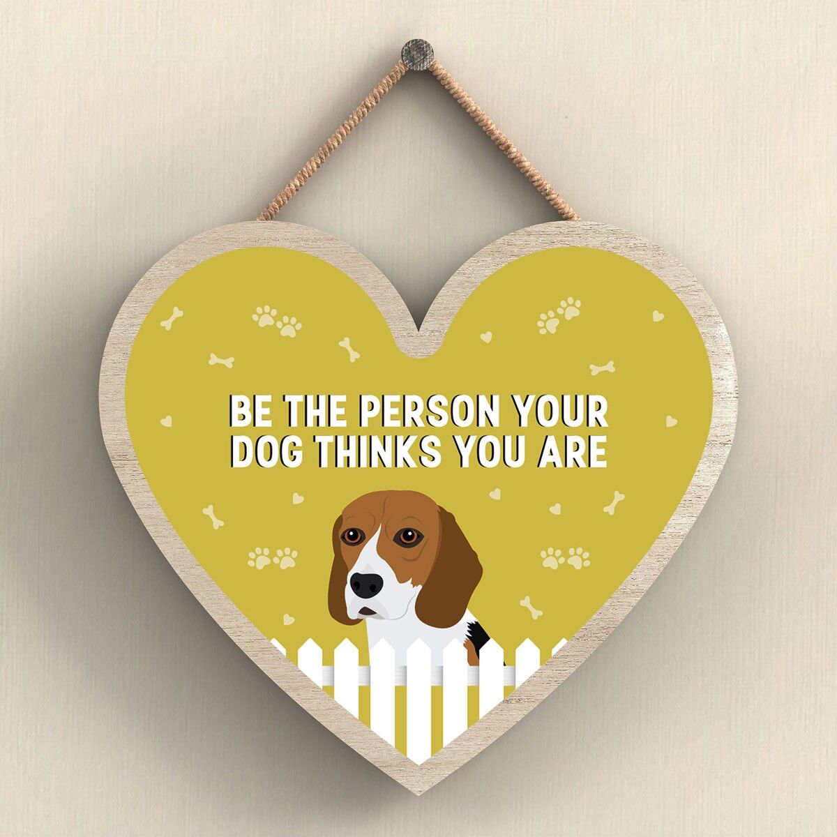 P5662 - Beagle Sii la persona che il tuo cane pensa che tu sia Senza Katie Pearson Artworks Placca da appendere al cuore