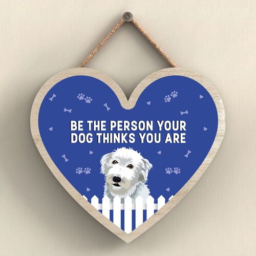 P5668 - Bedlington Whippet Be The Person Your Dog Thinks You Are Without Katie Pearson Artworks Heart Hanging Plaque