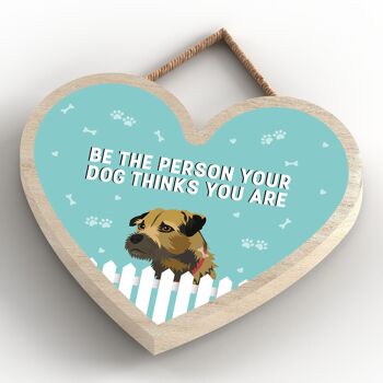 P5678 - Border Terrier Be The Person Your Dog Think You Are Without Katie Pearson Artworks Heart Hanging Plaque 4