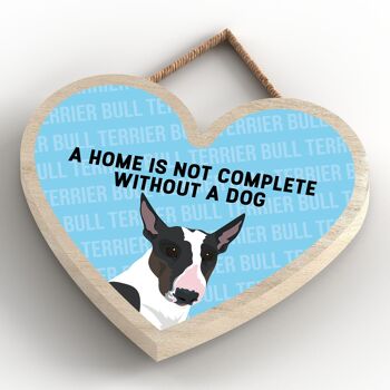 P5683 - Bull Terrier Home n'est pas complet sans Katie Pearson Artworks Heart Hanging Plaque 4