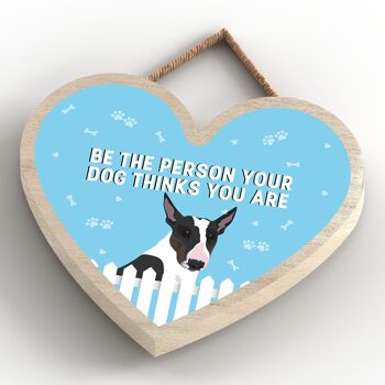 P5684 - Bull Terrier Be The Person Your Dog Think You Are Without Katie Pearson Artworks Heart Hanging Plaque 4