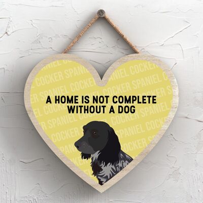 P5695 - Cocker Spaniel Home Isn't Complete Without Katie Pearson Artworks Heart Hanging Plaque