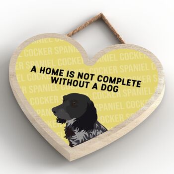 P5695 - Cocker Spaniel Home n'est pas complet sans Katie Pearson Artworks Heart Hanging Plaque 4