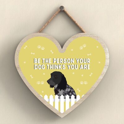 P5696 - Cocker Spaniel Sé la persona que tu perro cree que eres sin Katie Pearson Artworks Placa colgante con forma de corazón