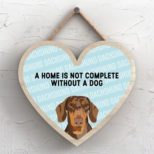 P5701 - Dachshund Home Isn't Complete Without Katie Pearson Artworks Heart Hanging Plaque