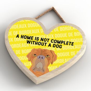 P5707 - Dogue De Bordeaux La maison n'est pas complète sans Katie Pearson Artworks Heart Hanging Plaque 4