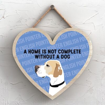 P5709 - English Pointer Home non è completo senza Katie Pearson Artworks Heart Hanging Plaque