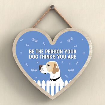 P5710 - English Pointer Soyez la personne que votre chien pense que vous êtes sans Katie Pearson Artworks Heart Hanging Plaque 1