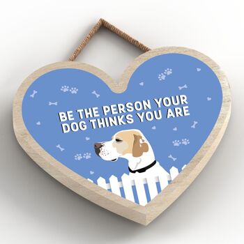 P5710 - English Pointer Soyez la personne que votre chien pense que vous êtes sans Katie Pearson Artworks Heart Hanging Plaque 2