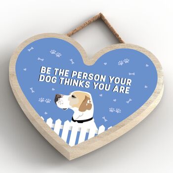 P5710 - English Pointer Soyez la personne que votre chien pense que vous êtes sans Katie Pearson Artworks Heart Hanging Plaque 4