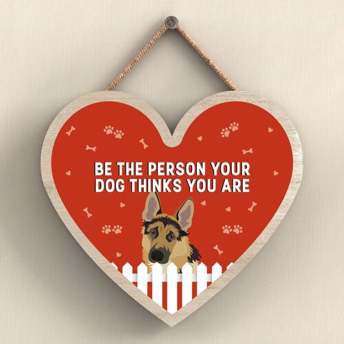 P5714 - German Shepherd Be The Person Your Dog Thinks You Are Without Katie Pearson Artworks Heart Hanging Plaque