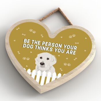 P5716 - Golden Retriever Be The Person Your Dog Think You Are Without Katie Pearson Artworks Heart Hanging Plaque 4