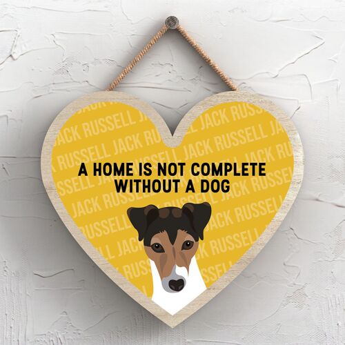 P5723 - Jack Russell Home Isn't Complete Without Katie Pearson Artworks Heart Hanging Plaque