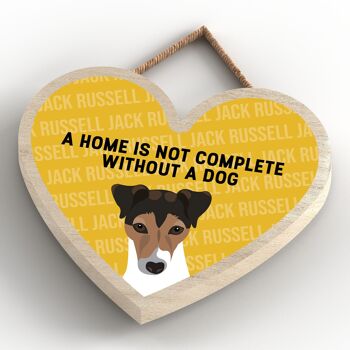 P5723 - Jack Russell Home n'est pas complet sans Katie Pearson Artworks Heart Hanging Plaque 4