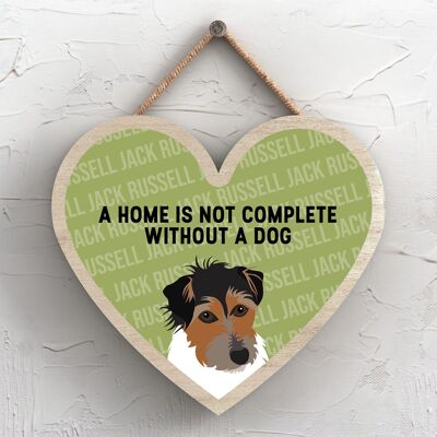 P5725 - Jack Russell Home Isn't Complete Without Katie Pearson Artworks Heart Hanging Plaque