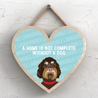 P5729 - Labrador Home non è completa senza Katie Pearson Artworks Heart Hanging Plaque