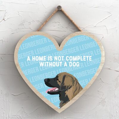 P5731 - Leonberger Home non è completa senza Katie Pearson Artworks Heart Hanging Plaque