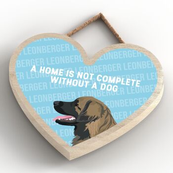 P5731 - Leonberger Home n'est pas complet sans Katie Pearson Artworks Heart Hanging Plaque 4