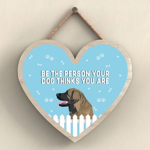 P5732 - Leonberger Be The Person Your Dog Thinks You Are Without Katie Pearson Artworks Heart Hanging Plaque