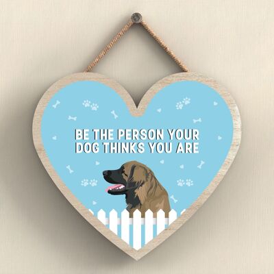 P5732 – Leonberger Seien Sie die Person, für die Ihr Hund Sie hält, ohne Katie Pearson Artworks Herz-Plakette zum Aufhängen