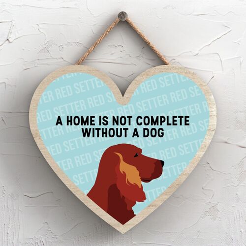 P5737 - Red Setter Home Isn't Complete Without Katie Pearson Artworks Heart Hanging Plaque