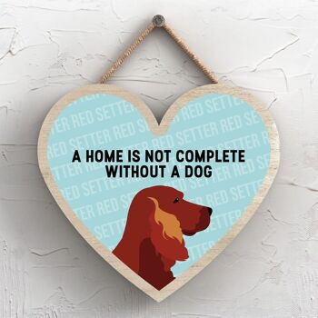 P5737 - Red Setter Home n'est pas complet sans Katie Pearson Artworks Heart Hanging Plaque