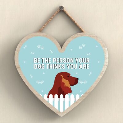 P5738 - Red Setter Sii la persona che il tuo cane pensa che tu sia Senza Katie Pearson Artworks Placca da appendere al cuore