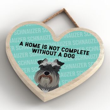 P5741 - Schnauzer Home n'est pas complet sans Katie Pearson Artworks Heart Hanging Plaque 4