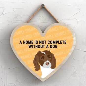 P5745 - Spaniel Home n'est pas complet sans Katie Pearson Artworks Heart Hanging Plaque 1