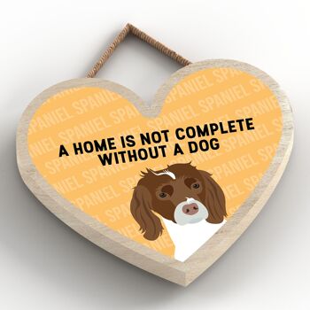 P5745 - Spaniel Home n'est pas complet sans Katie Pearson Artworks Heart Hanging Plaque 2