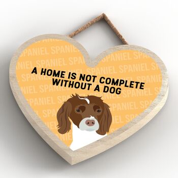 P5745 - Spaniel Home n'est pas complet sans Katie Pearson Artworks Heart Hanging Plaque 4