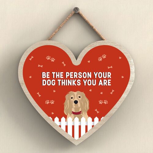 P5748 - Spaniel Be The Person Your Dog Thinks You Are Without Katie Pearson Artworks Heart Hanging Plaque