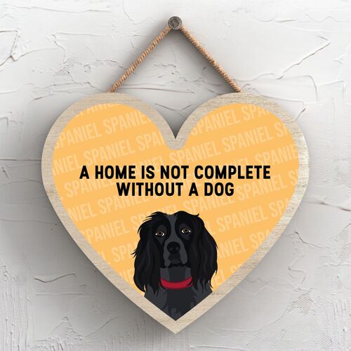 P5749 - Spaniel Home Isn't Complete Without Katie Pearson Artworks Heart Hanging Plaque