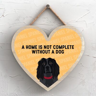 P5749 - Spaniel Home non è completo senza Katie Pearson Artworks Heart Hanging Plaque