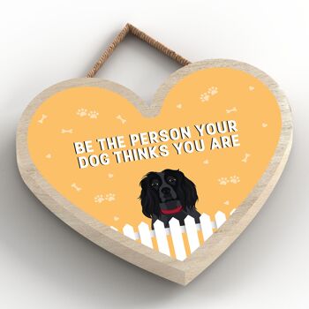 P5750 – Spaniel Soyez la personne que votre chien pense que vous êtes sans Katie Pearson Artworks Plaque à suspendre en forme de cœur 2