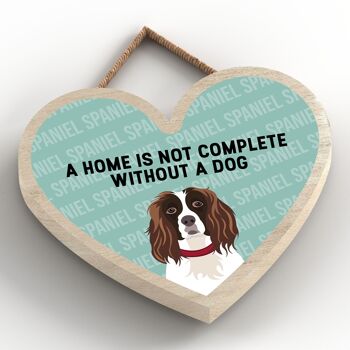 P5751 - Spaniel Home n'est pas complet sans Katie Pearson Artworks Heart Hanging Plaque 2