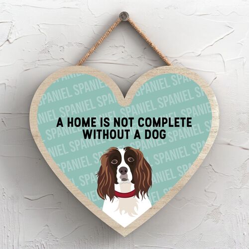 P5751 - Spaniel Home Isn't Complete Without Katie Pearson Artworks Heart Hanging Plaque