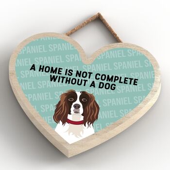 P5751 - Spaniel Home n'est pas complet sans Katie Pearson Artworks Heart Hanging Plaque 4