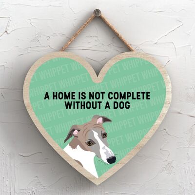 P5759 - Whippet Home Isn't Complete Without Katie Pearson Artworks Heart Hanging Plaque