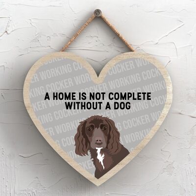 P5761 - Working Cocker Home Isn't Complete Without Katie Pearson Artworks Heart Hanging Plaque