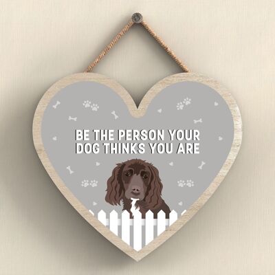 P5762 – Working Cocker Seien Sie die Person, für die Ihr Hund Sie hält, ohne Katie Pearson Artworks Herz-Plakette zum Aufhängen