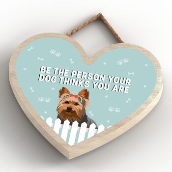 P5766 - Yorkshire Terrier Be The Person Your Dog Think You Are Without Katie Pearson Artworks Heart Hanging Plaque 4