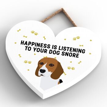 P5768 - Beagle Happiness Dog Snoring Without Katie Pearson Artworks Plaque à suspendre en forme de cœur 4