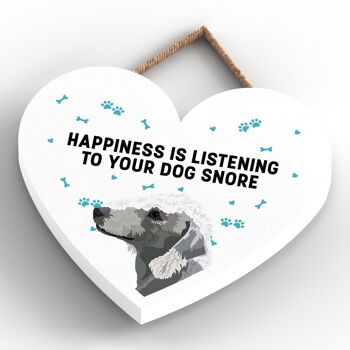 P5770 - Bedlington Terrier Bonheur Chien Ronflement Sans Katie Pearson Artworks Plaque à Suspendre Coeur 4