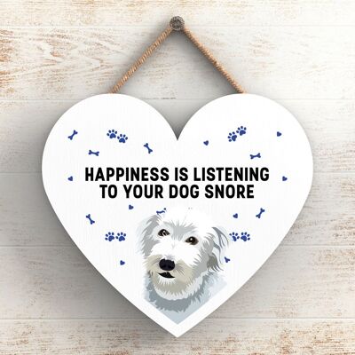 P5771 – Bedlington Whippet Happiness Hund schnarcht ohne Katie Pearson Artworks Herz-Plakette zum Aufhängen