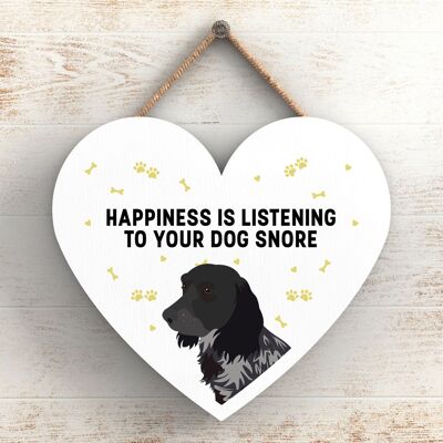 P5785 - Cocker Spaniel Happiness Cane che russa senza Katie Pearson Artworks Placca da appendere al cuore